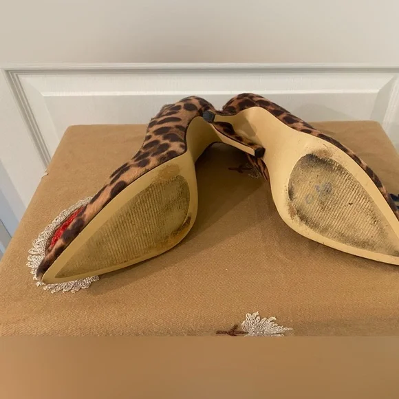 Nine West Sz 71/2 Awesome Cheetah Print Heels with Sleek Pointed Toe - Picture 3 of 5